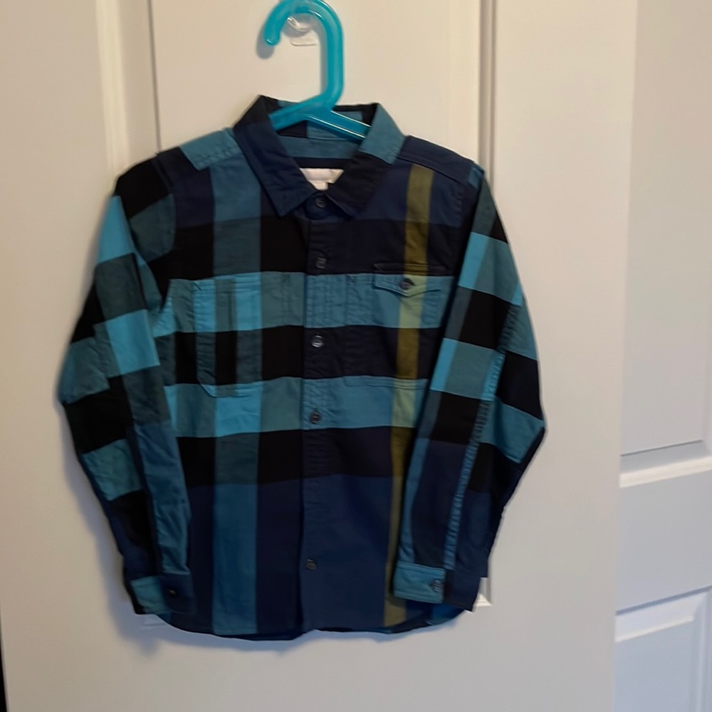 Burberry blue plaid dress shirt